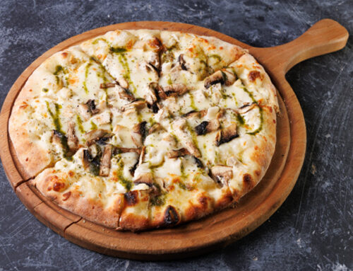 Creamy Mushroom and Chicken Pizza